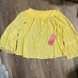 Yellow off shoulder top